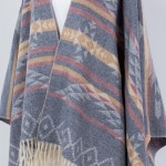 Wholesale soft Knit Aztec Print Kimono Ruana Fringe Tassel One Fits Most Polyest