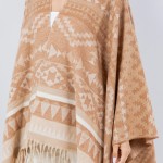 Wholesale soft Knit Aztec Print Kimono Ruana Fringe Tassel One Fits Most Polyest