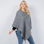 Mixed Plaid Poncho With Tassel Edges

- One Size Fits Most
- 100% Polyester