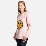 Wholesale super Soft ComfyLuxe Happy Jacquard Knit Lounge Sweater S M M L Fits P