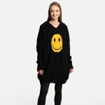 Wholesale comfyLuxe Smile Oversized Blanket Hoodie Front Pocket One Fits Most Po