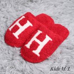 Kid's ComfyLuxe H Embroidered Slide On Slippers

- US Kid's Size: S/M (12-13.5) M/L (3-4)
- 100% Polyester
- Rubber Sole