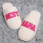 Wholesale comfyLuxe Best Mama Embroidered Slipper US Women s S M M L Poly Microf