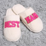 Wholesale comfyLuxe Best Mama Embroidered Slipper US Women s S M M L Poly Microf