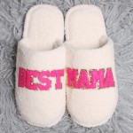 Wholesale comfyLuxe Best Mama Embroidered Slipper US Women s S M M L Poly Microf