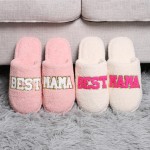 Wholesale comfyLuxe Best Mama Embroidered Slipper US Women s S M M L Poly Microf