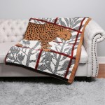 Wholesale super Soft Jacquard Comfy Luxe Animal Print Knit Blanket Softest Throw