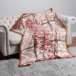 Wholesale super Soft Jacquard Comfy Luxe Animal Print Knit Blanket Softest Throw