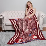 Wholesale super Soft Jacquard Comfy Luxe Reversible Geometric Print Blanket Extr