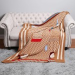 Wholesale super Soft Jacquard Comfy Luxe Reversible Geometric Print Blanket Extr