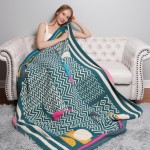Wholesale super Soft Jacquard Comfy Luxe Reversible Geometric Print Blanket Extr