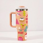 Wholesale christmas Printed oz Double Wall Stainless Steel Vacuum Tumbler Handle