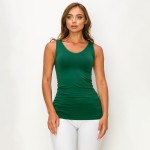 Wholesale women s Seamless Reversible V Neck Tank Top shoulder straps V neckline