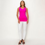 Wholesale women s Seamless Reversible V Neck Tank Top Shoulder Straps V Neckline