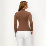 Wholesale women s Basic Seamless Mock Neck Long Sleeve Top Mock neck Seamless Lo