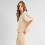 Wholesale women s Solid Crewneck Scuba Sweatshirt Pack Long sleeves Simple casua