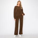Wholesale women s Relaxed Ribbed Corduroy Long Sleeve Top Pack Relaxed Fit Cordu