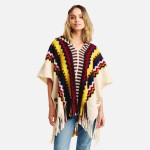 Knit Chevron Kimono With Tassel Details

- One Size Fits Most
- 100% Polyester 
