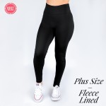 Women's Plus Size Solid Color Seamless Fleece Lined Leggings.

- Fleece Lined
- 2" Elastic Waistband
- Full-Length
- One size fits most 16-22
- Inseam Approximately 26" L 
- 92% Nylon / 8% Spandex