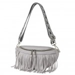 Faux Leather Tassel Crossbody Bag With Guitar Strap

- Full Zipper Closure
- Faux Leather Tassel Detail 
- Removable/ Adjustable Guitar Strap
- Lined Body With Two Internal Pockets (One Zip) 
- One Back Pocket With Zipper Closure 
- Strap Approximately 22-46" L
- Body 9" W X 6" T X 2" D