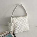 Wholesale quilted Puffer Tote Bag Matching Wristlet Full Zip Closure Lined L H D