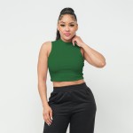 Rayon Ribbed Stretchy Mock Neck Crop Top

- Super Soft Texture 
- Cropped Length 
- 92% Nylon/ 8% Spandex 