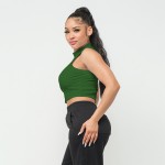 Rayon Ribbed Stretchy Mock Neck Crop Top

- Super Soft Texture 
- Cropped Length 
- 92% Nylon/ 8% Spandex 