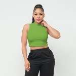 Rayon Ribbed Stretchy Mock Neck Crop Top

- Super Soft Texture 
- Cropped Length 
- 92% Nylon/ 8% Spandex 