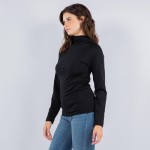 Wholesale fleece Lined Mock Neck Long Sleeve Top One Fits Most Polyester Spandex