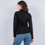 Wholesale fleece Lined Mock Neck Long Sleeve Top One Fits Most Polyester Spandex