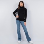 Wholesale fleece Lined Mock Neck Long Sleeve Top One Fits Most Polyester Spandex