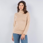 Wholesale fleece Lined Mock Neck Long Sleeve Top One Fits Most Polyester Spandex