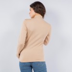 Wholesale fleece Lined Mock Neck Long Sleeve Top One Fits Most Polyester Spandex