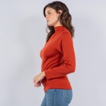 Wholesale fleece Lined Mock Neck Long Sleeve Top One Fits Most Polyester Spandex