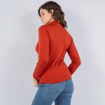 Wholesale fleece Lined Mock Neck Long Sleeve Top One Fits Most Polyester Spandex