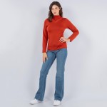 Wholesale fleece Lined Mock Neck Long Sleeve Top One Fits Most Polyester Spandex