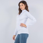 Wholesale fleece Lined Mock Neck Long Sleeve Top One Fits Most Polyester Spandex