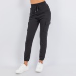 Wholesale french Terry Fabric Cargo Jogger Rise Waistline Drawstring Waistline T