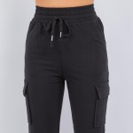 Wholesale french Terry Fabric Cargo Jogger Rise Waistline Drawstring Waistline T