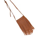 Crossbody Faux Leather Tassel Bag

- Magnetic Closure
- Adjustable Leather Strap 
- Approximately 4"W X 7.5" T X 0.5" D
- Strap Drop 19-21" L