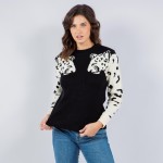 Soft Knit Leopard Sleeve Print Sweater (6 Pack) 

- Crew Neckline 
- 65% Cotton /35% Polyester 
