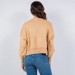 Wholesale soft Knit Exposed Seam Sweater Pack Side Slits Included Viscose Polyes