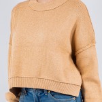 Wholesale soft Knit Exposed Seam Sweater Pack Side Slits Included Viscose Polyes