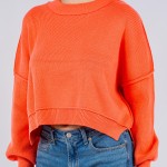 Wholesale soft Knit Exposed Seam Sweater Pack Side Slits Included Viscose Polyes