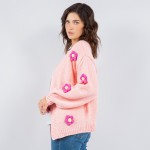 Wholesale soft Knit Chunky Flower Knit Cardigan Pack Acrylic