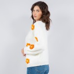 Wholesale soft Knit Chunky Flower Knit Cardigan Pack Acrylic