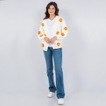 Wholesale soft Knit Chunky Flower Knit Cardigan Pack Acrylic