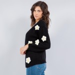 Wholesale soft Knit Chunky Flower Knit Cardigan Pack Acrylic