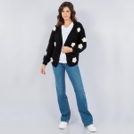 Wholesale soft Knit Chunky Flower Knit Cardigan Pack Acrylic