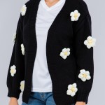 Wholesale soft Knit Chunky Flower Knit Cardigan Pack Acrylic